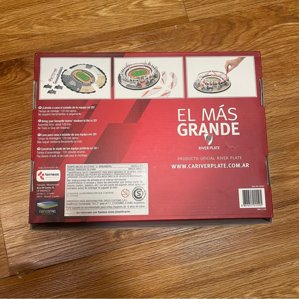 OPEN BOX River Plate El Monumental Stadium 3D Jigsaw Puzzle, 143 Pieces Ages 7+ - Picture 5 of 7
